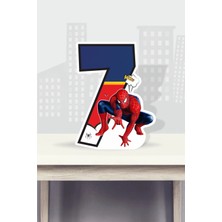 Neşeli günlerim spiderman örümcek adam temalı ayaklı rakam pano - 7 yaş (40  cm )