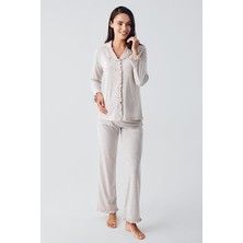 Artış Collection Kadın Uzun Kollu Esnek Pamuklu Kumaş Hamile Pijama Takım 22112