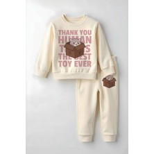 Myada Premium Sevimli Kedi Baskılı Alt Üst Çocuk Takım 22869