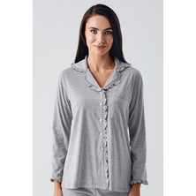 Artış Collection Kadın Uzun Kollu Esnek Pamuklu Kumaş Hamile Pijama Takım 22112