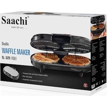 Çift Waffle Makinesi - Mini Kalp Şeklinde Waffle'lar Için Yapışmaz Plaka