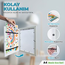 Premiore  A4 Çocuk Sanat Resim Çerçevesi Katlanır Saklama Resmi Kolay Değiştirilebilir Manyetik Açılır Kapanır Çocuklar İçin