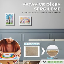 Premiore  A4 Çocuk Sanat Resim Çerçevesi Katlanır Saklama Resmi Kolay Değiştirilebilir Manyetik Açılır Kapanır Çocuklar İçin