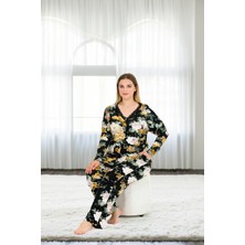 Truva Xxl Büyük Beden Düğümeli Desenli Pijama Takım