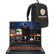 Acer Nitro V 16 Amd Ryzen 7 8845HS 48GB 256GB SSD RTX4060/8GB 85W 16" Fhd+ 165Hz W11P Taşınabilir Bilgisayar & Per4 Çanta NHQRUEY003P406