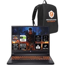 Acer Nitro V 16 Ryzen 7 8845HS RTX 4060 Gaming Laptop 48GB RAM 512GB SSD 16" FHD+ 165Hz FreeDOS + Per4 Çanta NHQRUEY003P327