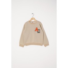 Suzene Ac Nakışlı Bej Renk Erkek Çocuk Sweat