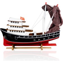 Ayhan Kotra Karadeniz Balıkçı, Ahşap Maket Gemi, Model Kotra, Yat Gemi ve Tekne Modeli, El Yapımı Ev, Ofis Hediye ve Aksesuar