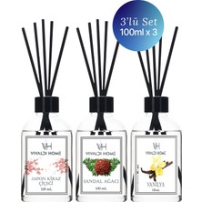 Vivaldi Home Japon Kiraz Çiçeği, Sandal Ağacı, Vanilya Çubuklu Oda Kokusu Esansiyel Uçucu Yağ 100 ml X3'lü Set