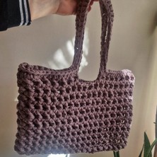 Iplik Çanta, Veronika Çantası, Tığ Işi Omuz Çantası, Örgü File Çanta, Çanta El Yapımı