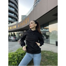 Ayseliza Kapüşonlu Içi Polarlı Unisex Hoodie Kadın Erkek Pamuklu Basic Kapüşonlu Sweatshirt Rahat Kalıp