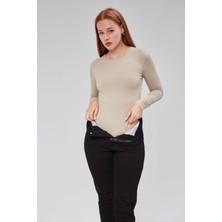 Ayseliza Bej Astarlı Uzun Kollu Çıtçıtlı Body