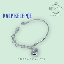 BerCio Store 925 Ayar Gümüş Kalp Kelepçe Gold