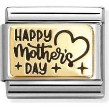 Nomination Composable Klasik , Link ,altın Günlük Hayat, Paslanmaz Çelik / 18K Altın - Anneler Günü Renkli