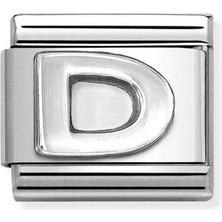 Nomination Çelik ve 925 Gümüş -04_D- Composable Klasik Oksitlenmiş Harfler Renkli