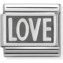 Nomination Composable Klasik Link Paslanmaz Çelik ve 925 Ayar Gümüş - Love Renkli