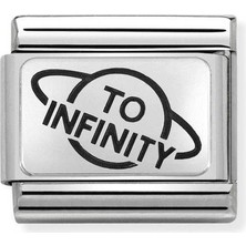 Nomination Çelik ve 925 Ayar Gümüşte Composable Klasik Oksidize Plakalar 2 Renkli