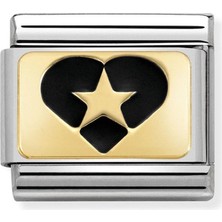 Nomination Composable Klasik Love Link Paslanmaz Çelik, Emaye ve 18 Ayar Altın - Lo ve Renkli