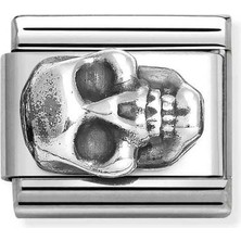 Nomination Composable Classic Oxıdızed Symbols In St,steel And 925 Sterling Silver Skull Renkli