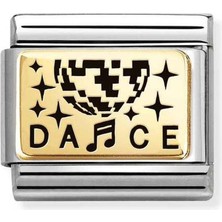 Nomination Composable Klasik , Link ,altın Günlük Hayat, Paslanmaz Çelik / 18K Altın - Disko Topu Renkli