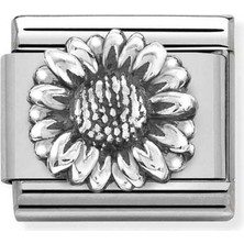 Nomination Composable Klasik Rölyef Çeliği ve 925 Ayar Gümüş -22_SUNFLOWER- Renkli