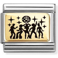 Nomination Composable Klasik , Link ,altın Günlük Hayat, Paslanmaz Çelik / 18K Altın - Dans Renkli