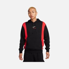 Nike Sportswear Swoosh Air Graphic Fleece Pullover Hoodie Erkek Siyah Polarlı Kapüşonlu Sweatshirt FV0167
