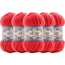Alize Velluto El Örgü Ipi Renk Kodu-56 Kırmızı (5'li) Paket