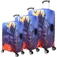 Bagacar Balkabağı Büyük Orta Kabin Boy Için 3 Lü Valiz Kılıfı