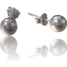 Defne Silver 925 Ayar Gümüş 6 mm Top Küpe