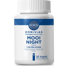 Bonivias Mooi Night Melatonin Valerian Ekstresi B6 Vitamini 5 Htp Gıda takviyesi