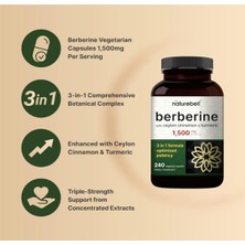 Naturebell Berberine 1500mg, 240 Veggie Capsul  1000mg True Ceylon Cinnamon & 300mg Turmeric.