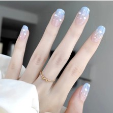 Nailos Blue Cloud Nail Art, Jel Tırnak 20 Adet (2 Kullanım)