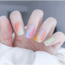 Nailos Colorful Nail Art Jel Tırnaklar, 20 Adet (2 Kullanım)