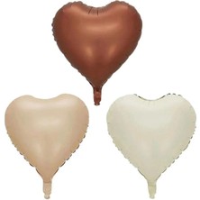 Balon Diyarı Retro Doğum Günü Parti Seti – Krem Rakam Folyo, Kraft Banner, 3'lü Kalp Folyo ve Lateks Balonlar