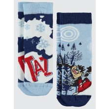 Tazmania Erkek Çocuk Çorap 2-9 Yaş Mavi