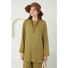 HE-QA Keten Basic Tunik Olive