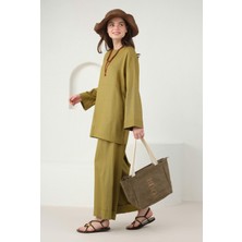 HE-QA Keten Basic Tunik Olive