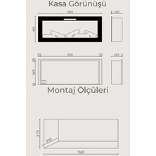 Zaya Masta 100 Cam Çerçeveli Elektrikli Şömine - Isıtıcısız, Sınırsız Renkli (Rgb), Kumandalı