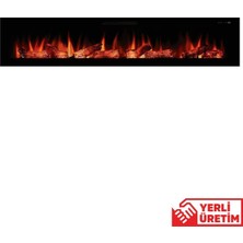 Zaya Masta 200 Cam Çerçeveli Elektrikli Şömine - Isıtıcısız, Sınırsız Renkli (Rgb), Kumandalı