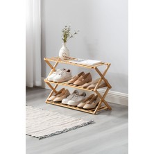 Ironika Bambu 3 Raflı Ayakkabılık Ahşap Malzeme ile Geniş Depolama Alanı Sunan Modern Tasarım