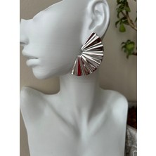 Lune Dor Accessories Silver Modern Çelik Yelpaze Model Pinterest Küpe