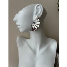 Lune Dor Accessories Silver Modern Çelik Yelpaze Model Pinterest Küpe