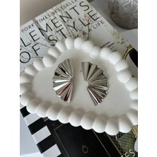 Lune Dor Accessories Silver Modern Çelik Yelpaze Model Pinterest Küpe