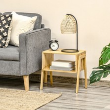 Begin Power Bambu 2 Katlı Oturma Odası Yatak Odası Komodini Raflı Komodin Sehpa