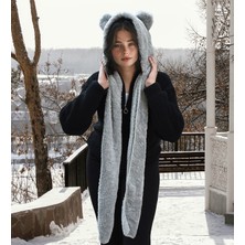 Özgüner Oyuncak Ayıcı Oyuncak Kapşonlu Welsoft Peluş Bere - Atkılı - Polar Boyunluk Şalı - Rüzgar Geçirmez Kulaklı Şapka