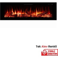 Zaya Masta 130 Cam Çerçeveli Elektrikli Şömine - Isıtıcısız, Tek Renkli (Alev Renkli), Kumandalı