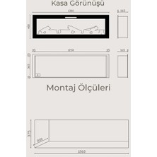 Zaya Masta 130 Cam Çerçeveli Elektrikli Şömine - Isıtıcısız, Tek Renkli (Alev Renkli), Kumandalı