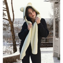 Özgüner Oyuncak Ayıcı Oyuncak Kapşonlu Welsoft Peluş Bere - Atkılı - Polar Boyunluk Şalı - Rüzgar Geçirmez Kulaklı Şapka