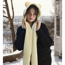 Özgüner Oyuncak Ayıcı Oyuncak Kapşonlu Welsoft Peluş Bere - Atkılı - Polar Boyunluk Şalı - Rüzgar Geçirmez Kulaklı Şapka